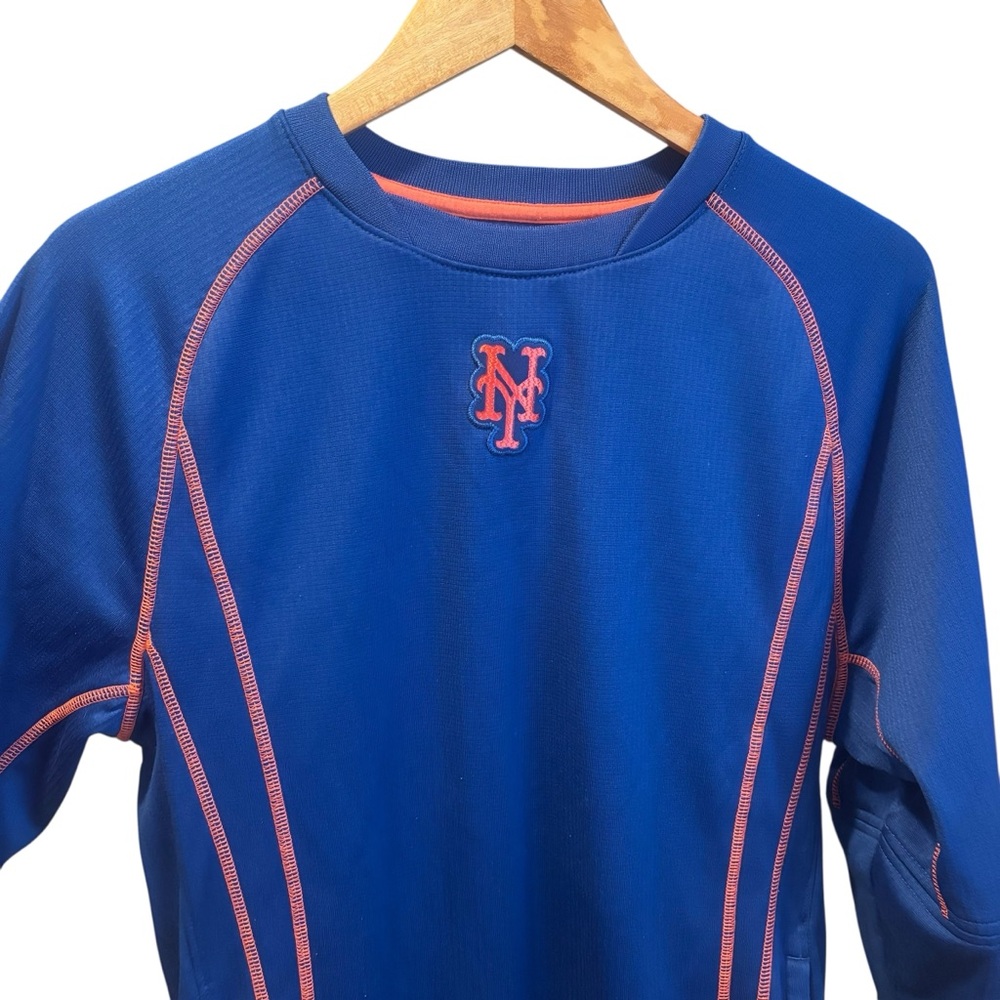 New York Mets Majestic Blue Thermal Base Pullover Long Sleeve Top Size Small - Picture 6 of 15